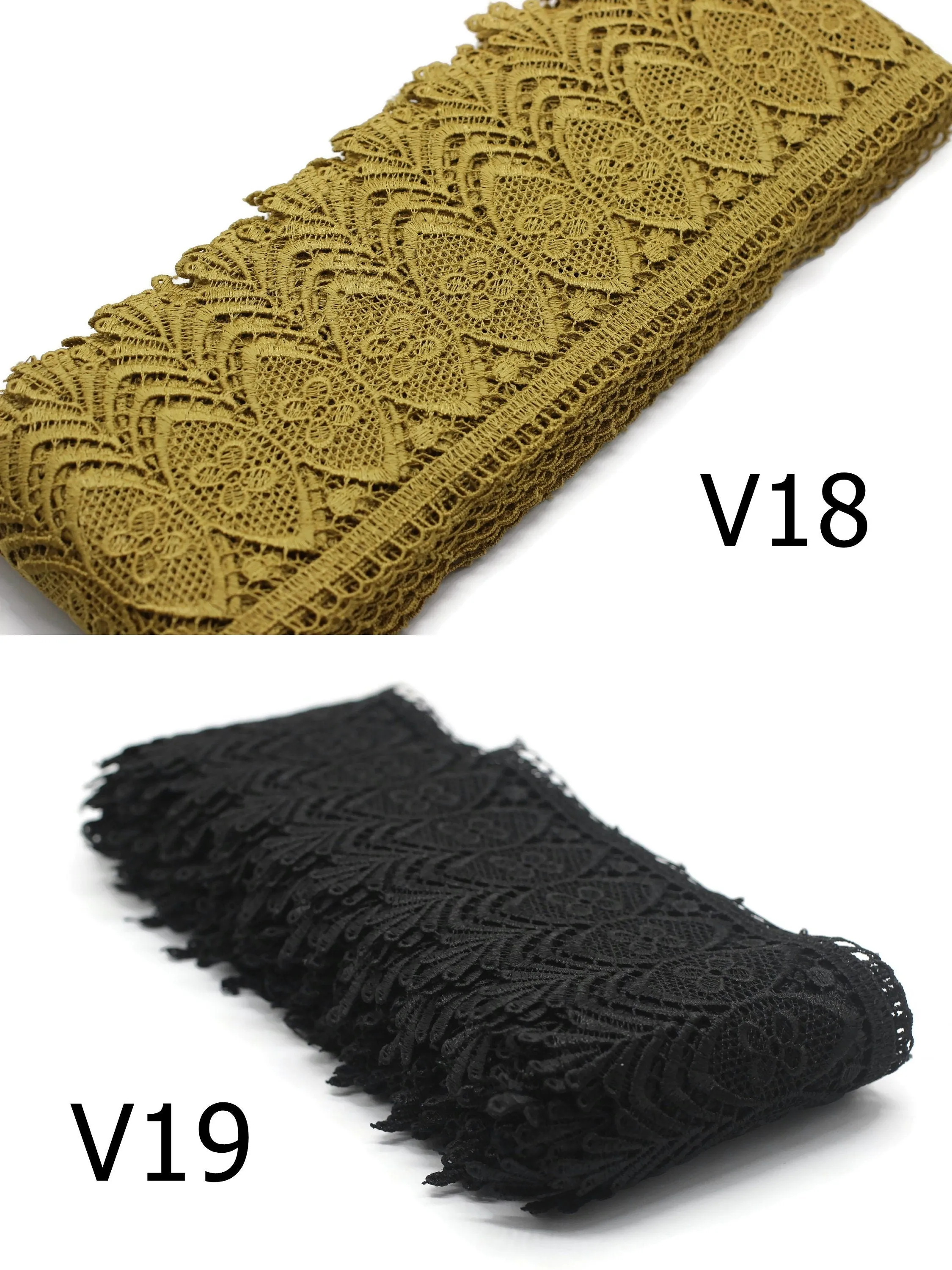 100mm 8 Meters  Bridal Guipure Lace Trim | 3.93 Inches Wide Lace Trim | Geometric Bridal Lace | French Guipure | Guipure Lace Fabric TRM100