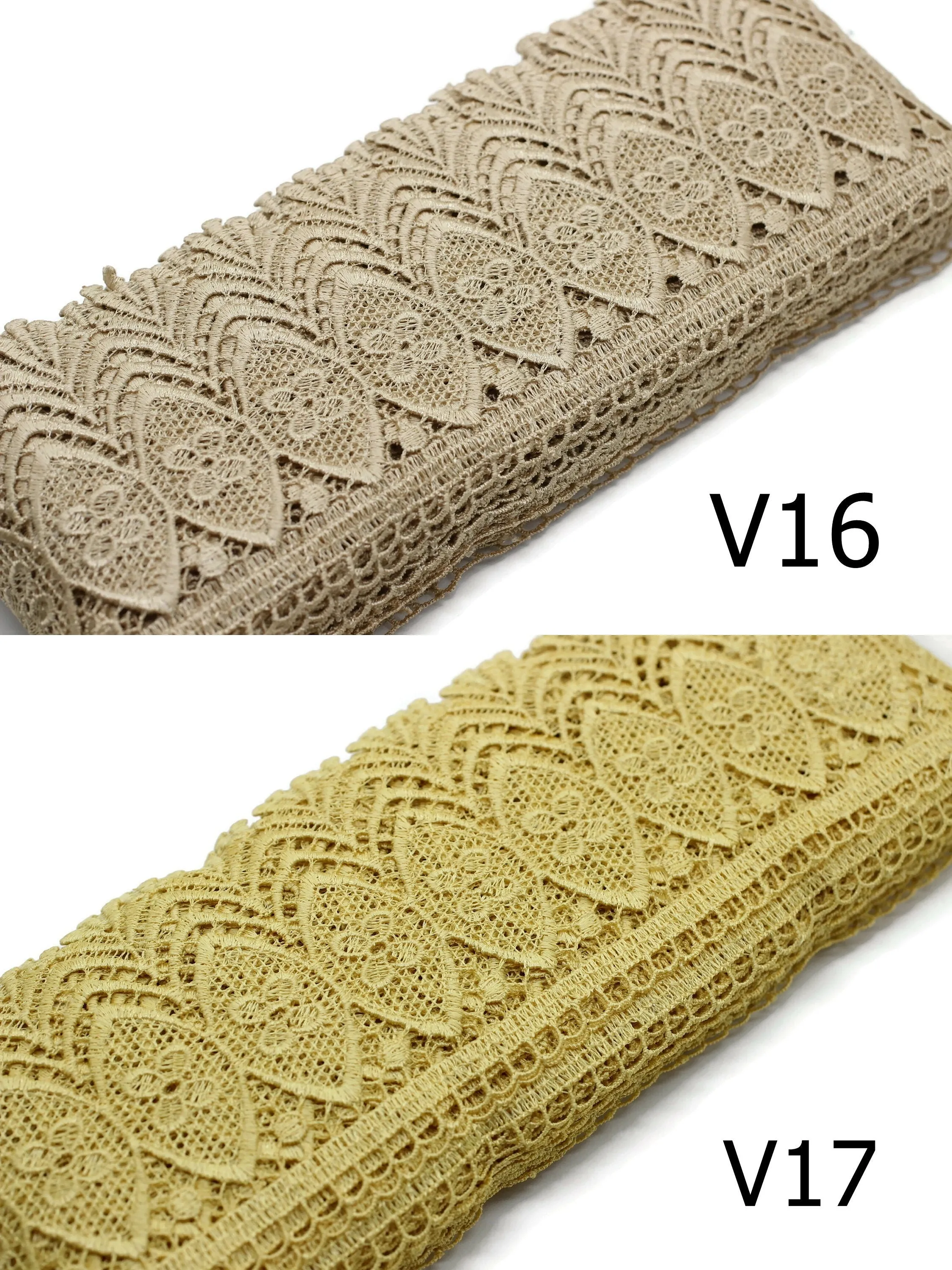 100mm 8 Meters  Bridal Guipure Lace Trim | 3.93 Inches Wide Lace Trim | Geometric Bridal Lace | French Guipure | Guipure Lace Fabric TRM100