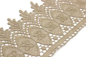 100mm 8 Mt. Beige Bridal Guipure Lace Trim | 3.93 Inches Wide Lace Trim | Geometric Bridal Lace | French Guipure | Lace Fabric TRM100
