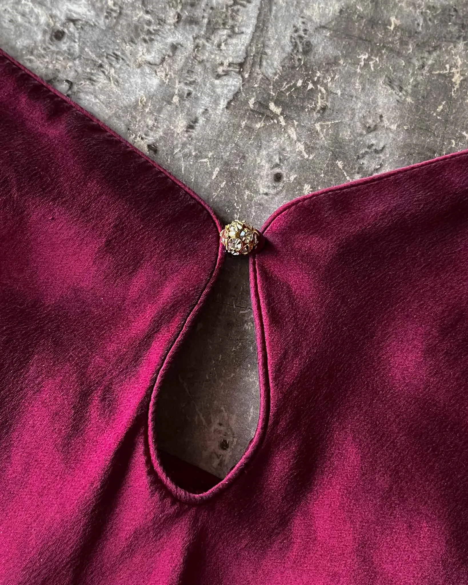 90s Berry Silk Camisole & Shorts Set | S-M