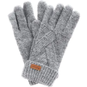 Barbour Ladies Dace Cable Knitted Gloves - Light Grey