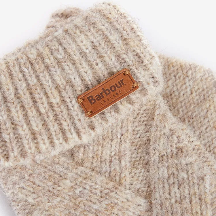 Barbour Ladies Dace Cable Knitted Gloves - Sand Beige