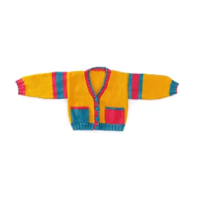 Bernat Bright Student Kids Knit Cardigan