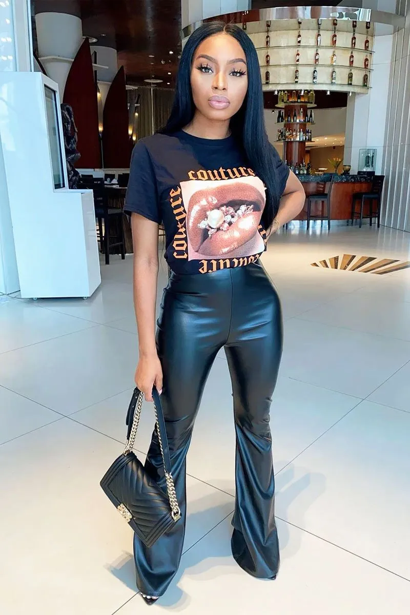 Black Couture Graphic T-shirt - Xena