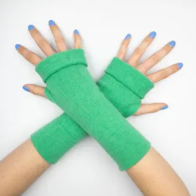 Bright Mint Green Fingerless Gloves