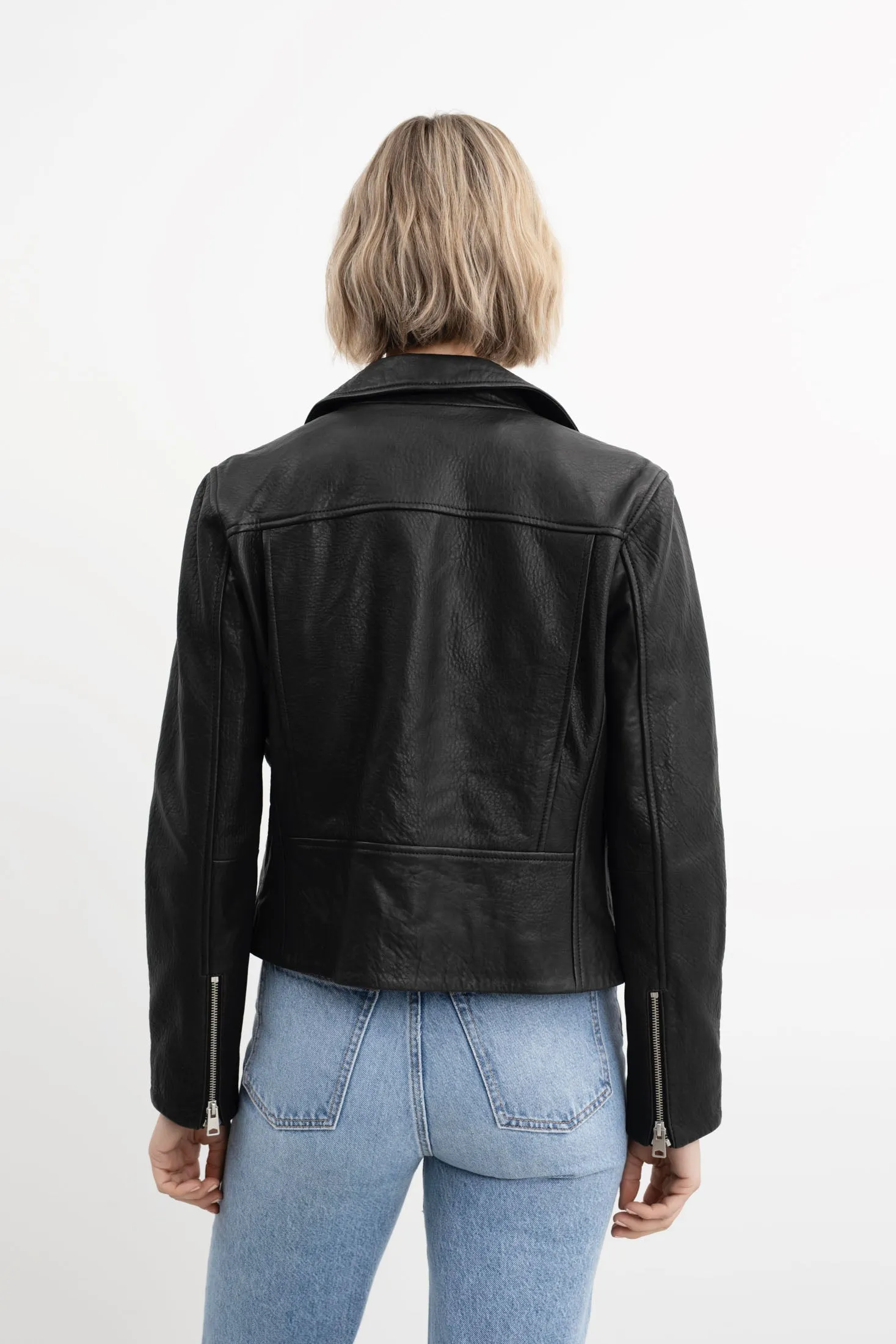 Calie Soft Leather Jacket - Black
