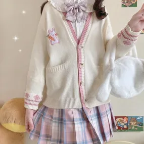 Carrot Cupcake Bunny    Cardigan Sweater Top Kawaii Academia Y2K Cottagecore Coquette Fairycore Dollette Princesscore