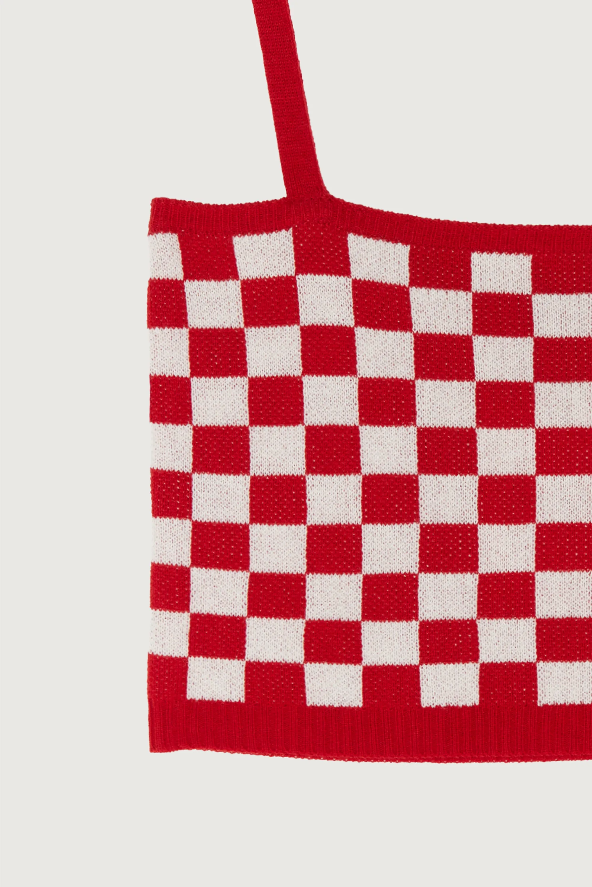 CHECKERED CROPPED TANK