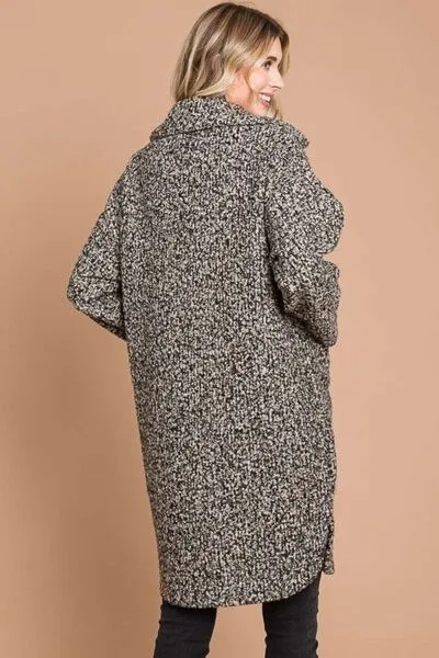 Culture Code  Lapel Collar Double Breast Teddy Coat
