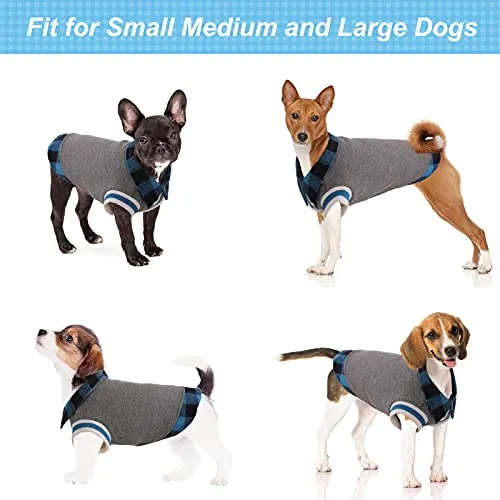 Dog Classic Plaid Sweaters British Style, Doggie Hoodie Pet Clothes, Puppy Cold Weather Winter Sweatshirt, Pets Warm Shirt Outdoor Vest Jacket, Casual Wearing Coat Outfits for Small Medium Large Dogs