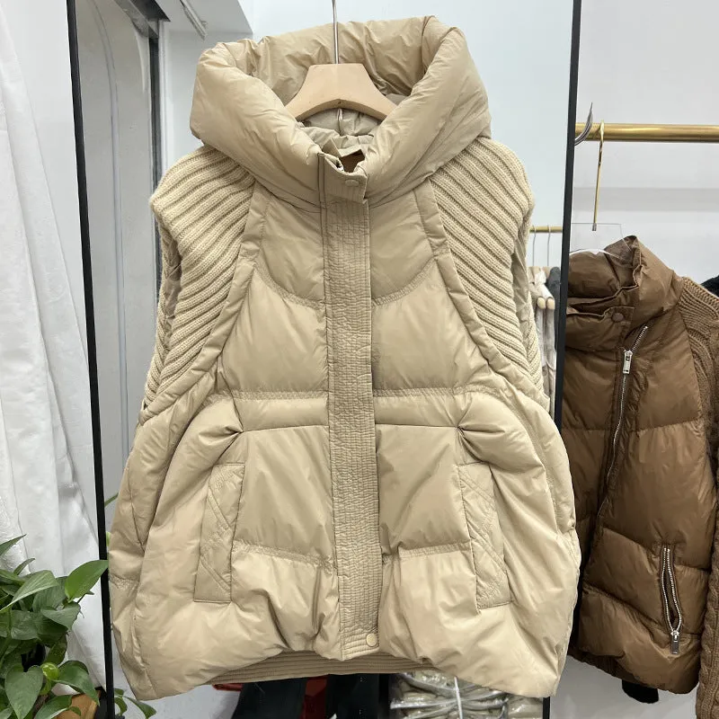 ✨Get 50% off💖Women's Sleeveless Knitted Patchwork Down Vest Coat