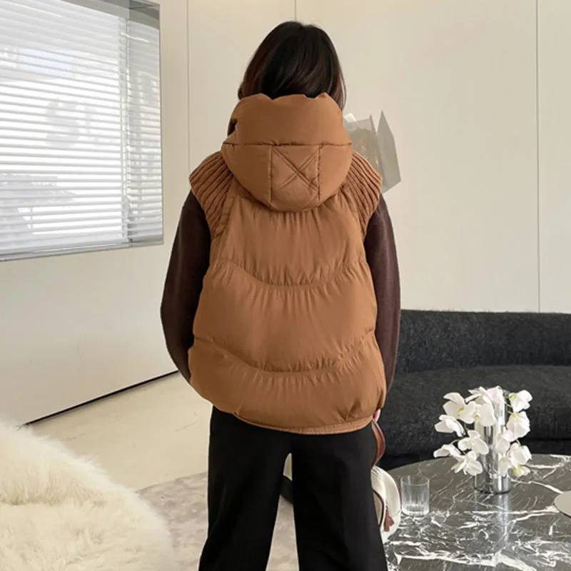 ✨Get 50% off💖Women's Sleeveless Knitted Patchwork Down Vest Coat
