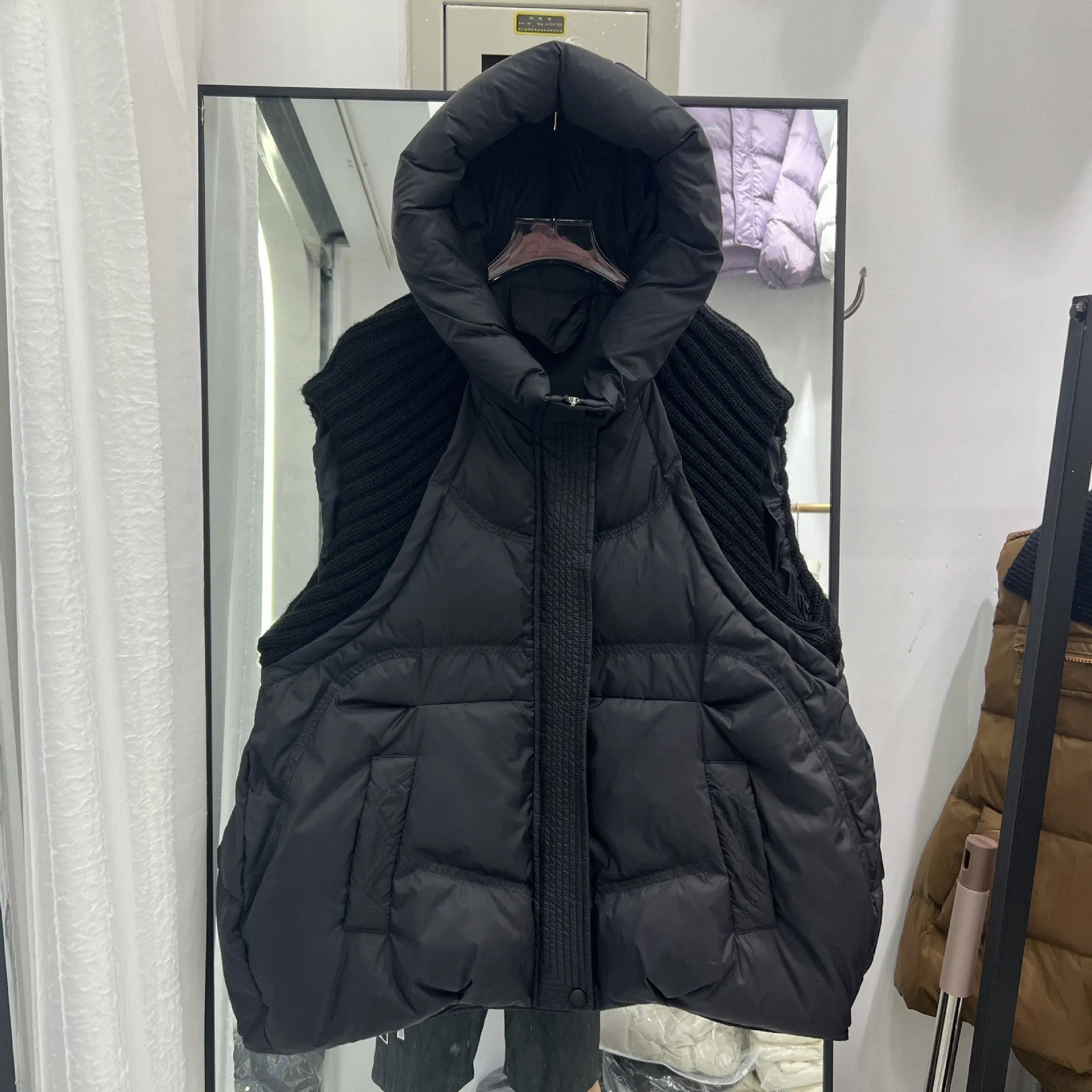 ✨Get 50% off💖Women's Sleeveless Knitted Patchwork Down Vest Coat
