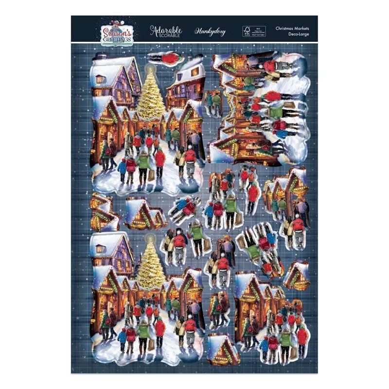 Hunkydory Season's Greetings Deco-Large Set - Christmas Markets*