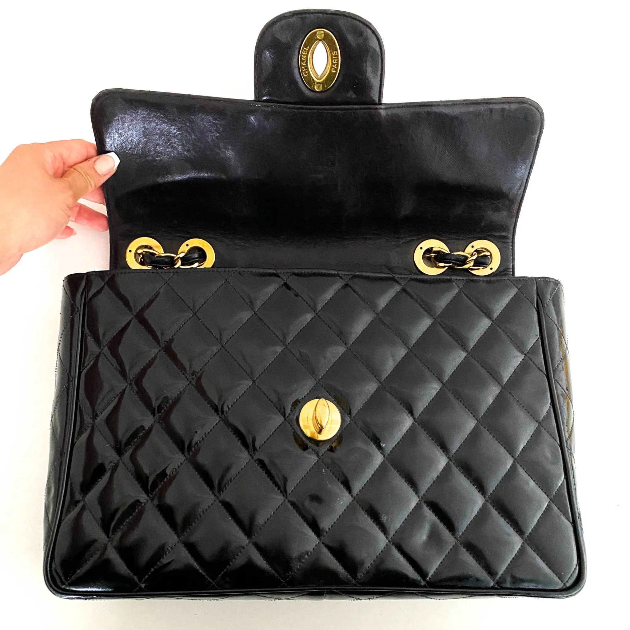 Jumbo Classic  Flap Large CC turnlock Patente Bag
