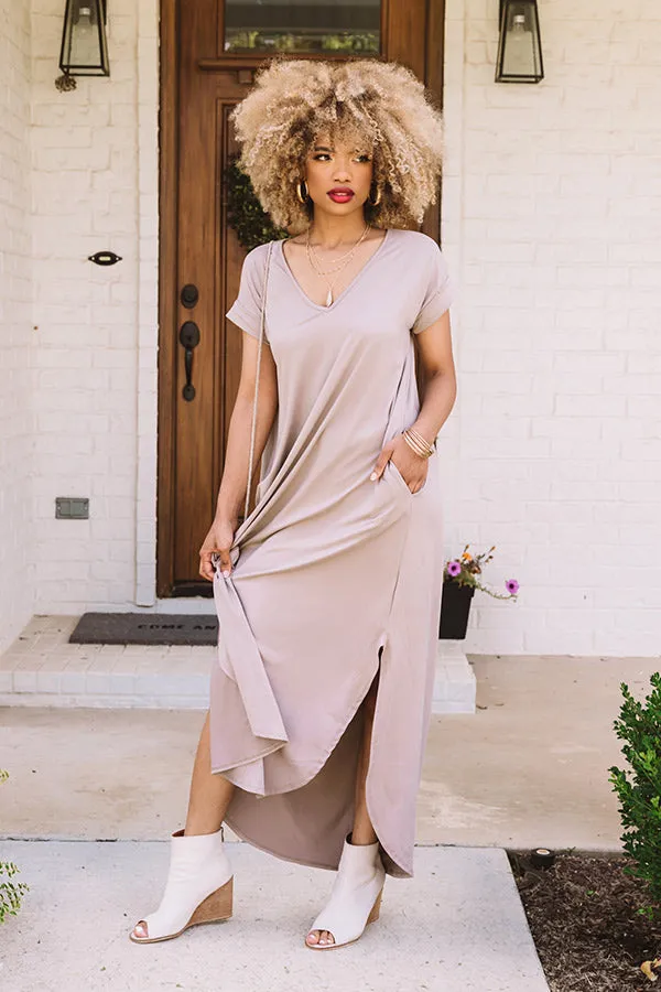 Just My Type T-Shirt Maxi In Taupe