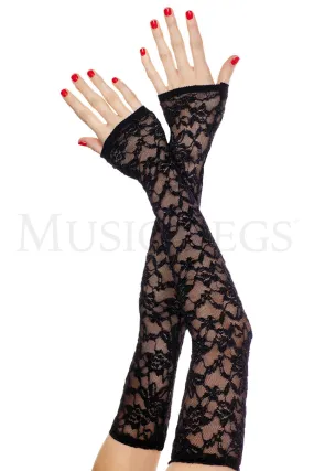 Music Legs Costumes Stretch Lace Fingerless Over The Elbow Gloves ML475