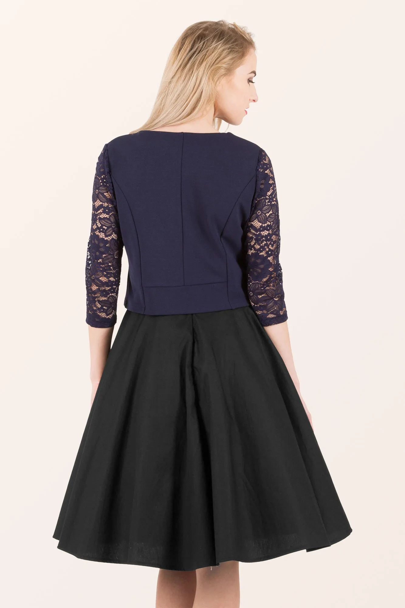 Open Lace Sleeve Bolero - Midnight Blue