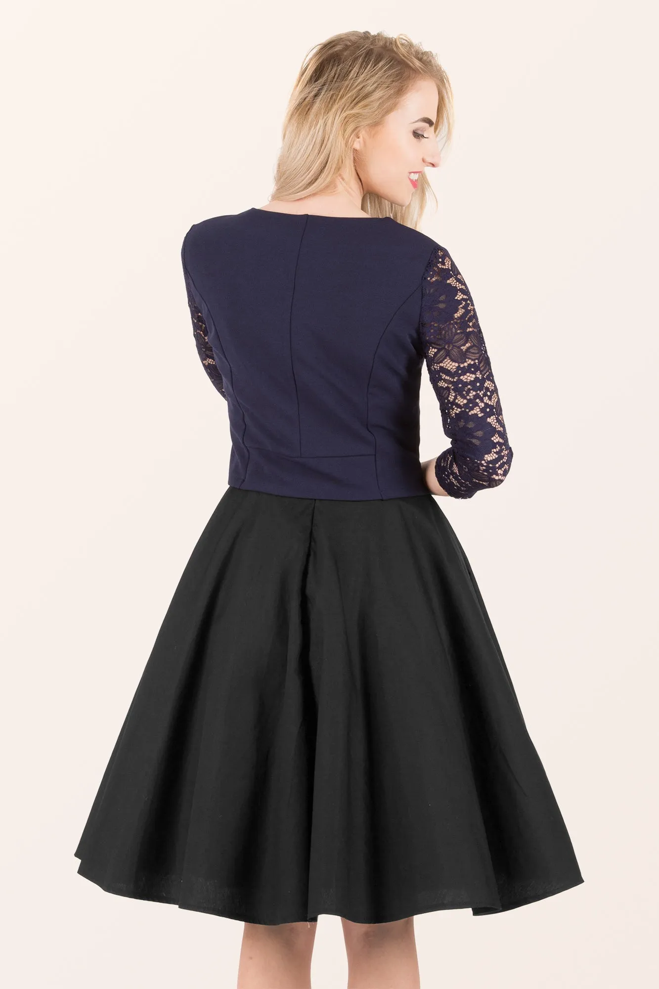 Open Lace Sleeve Bolero - Midnight Blue