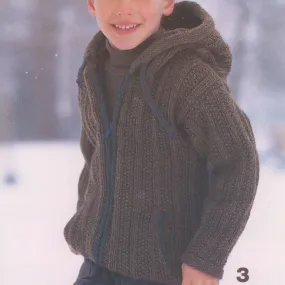 Patons Knit Hooded Jacket (For Boy)