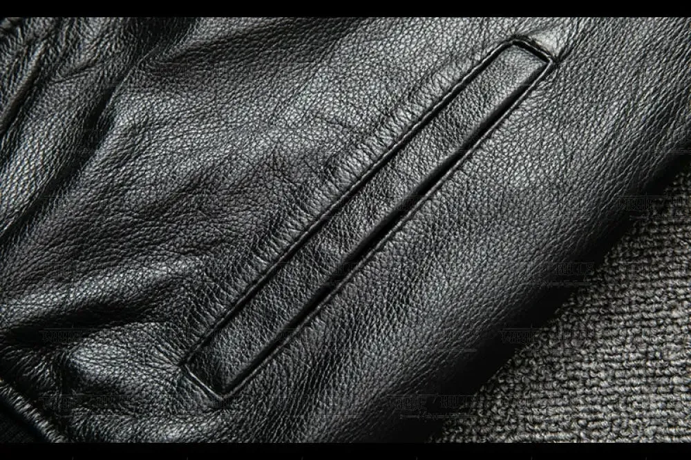 Red Indian Embroidery Baseball Cowhide Leather Jacket