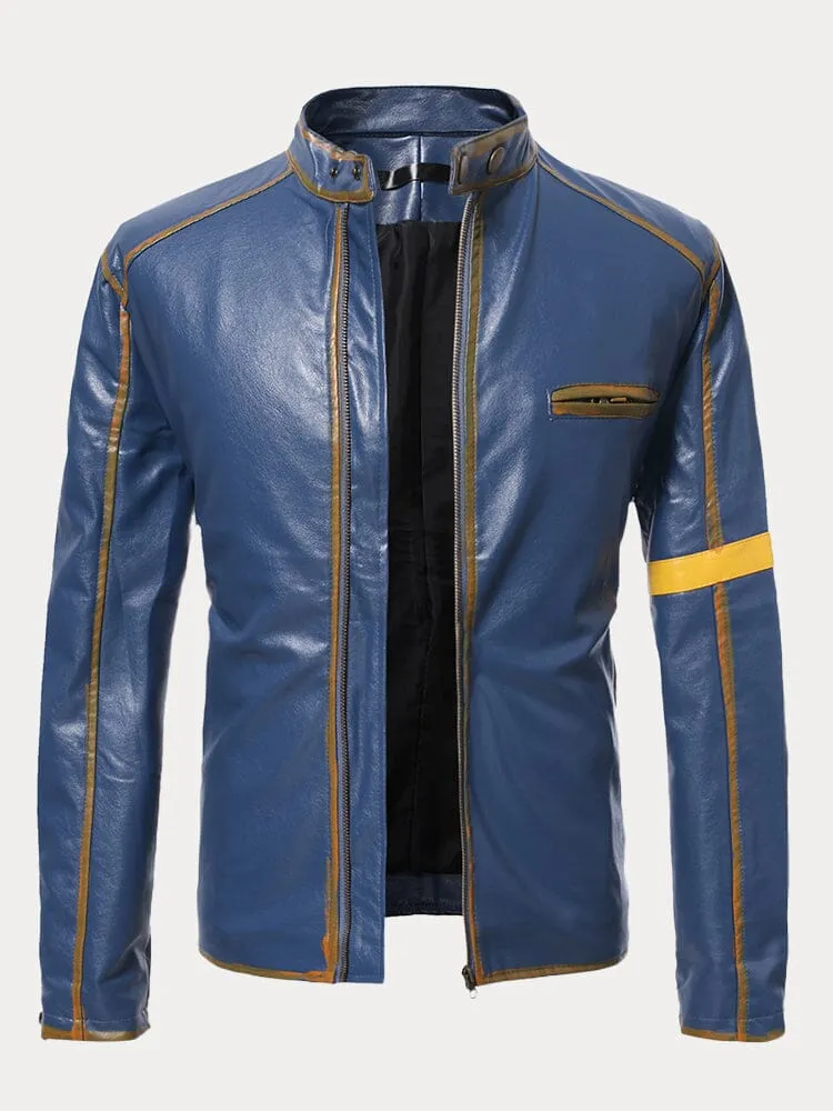 Stand Collar Punk Leather Jacket