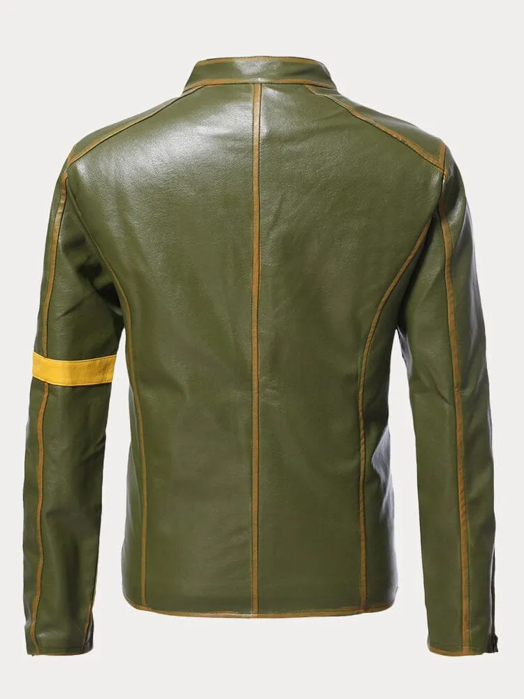 Stand Collar Punk Leather Jacket