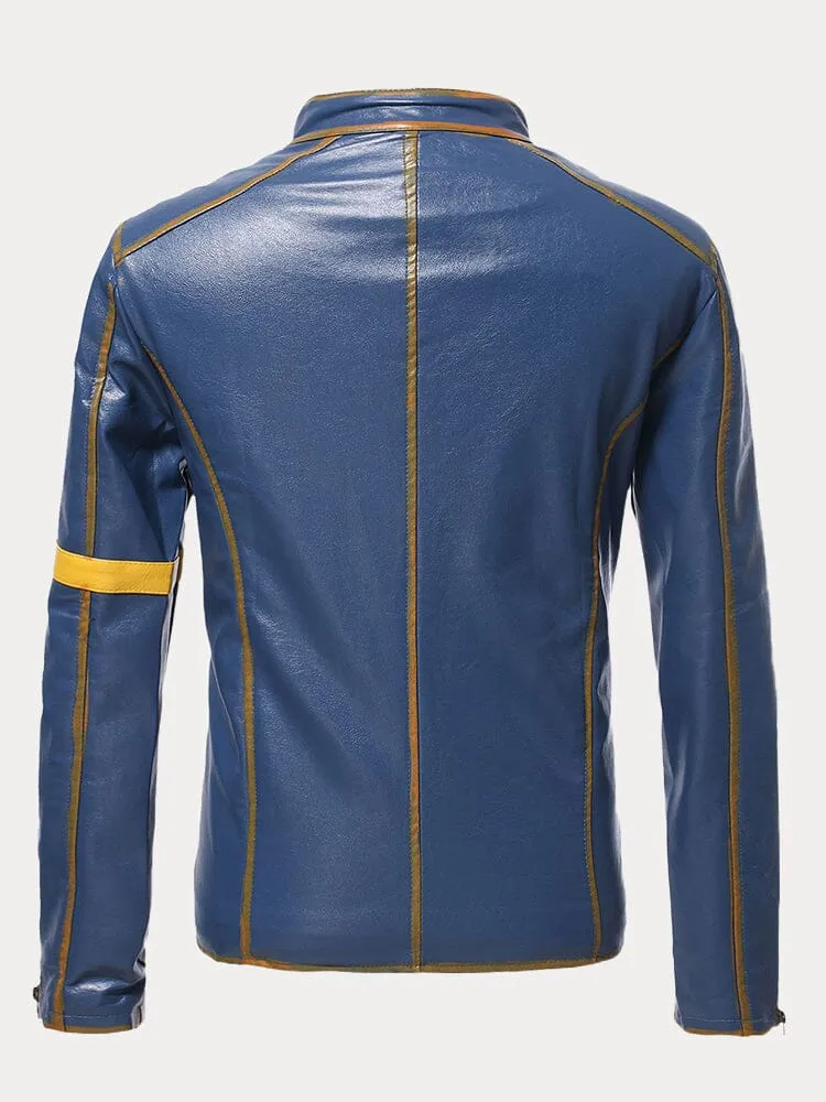Stand Collar Punk Leather Jacket