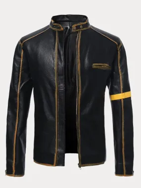 Stand Collar Punk Leather Jacket