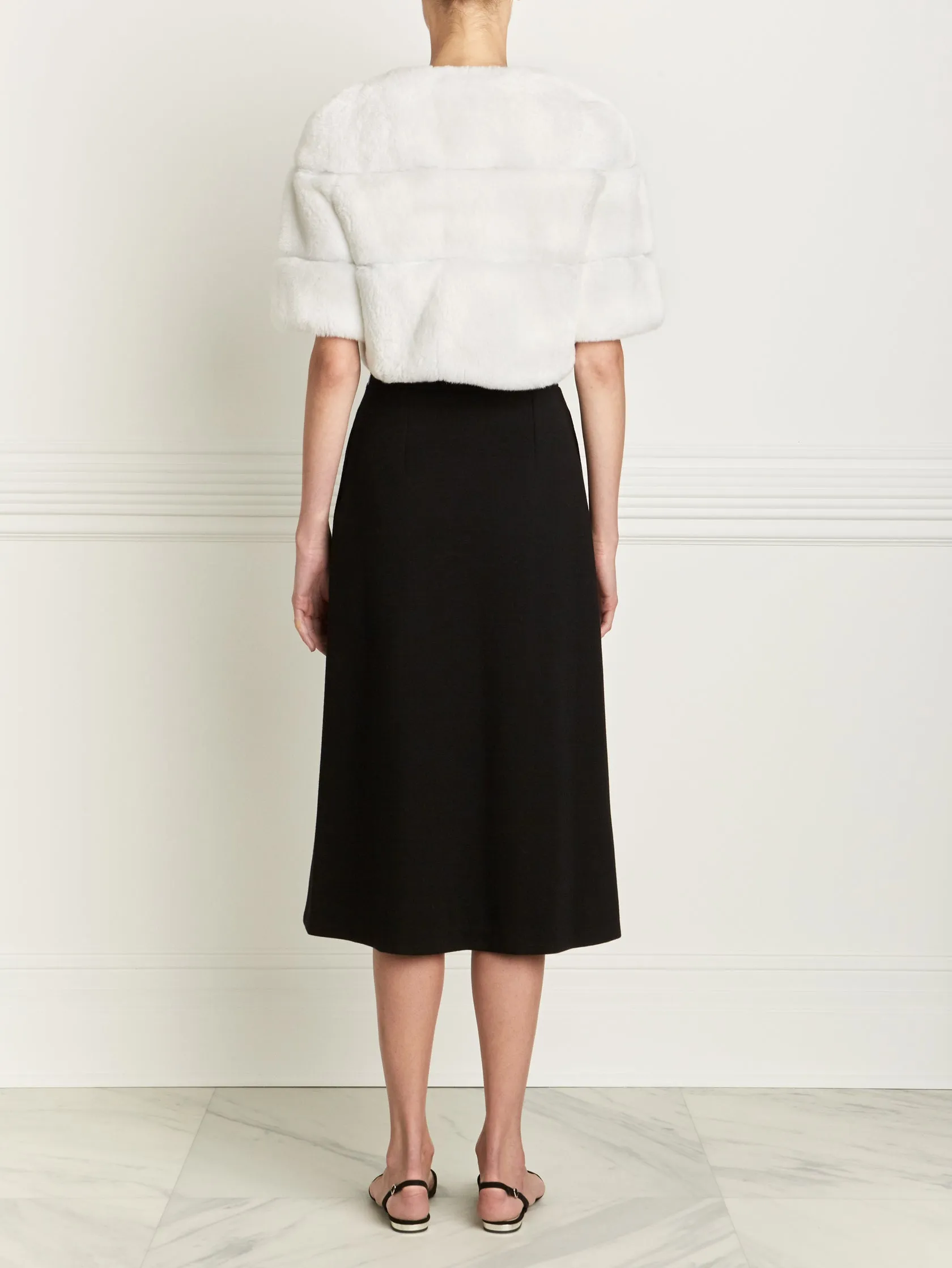 The Bridal Collection - The Elsie Rex Rabbit Cropped Jacket in White