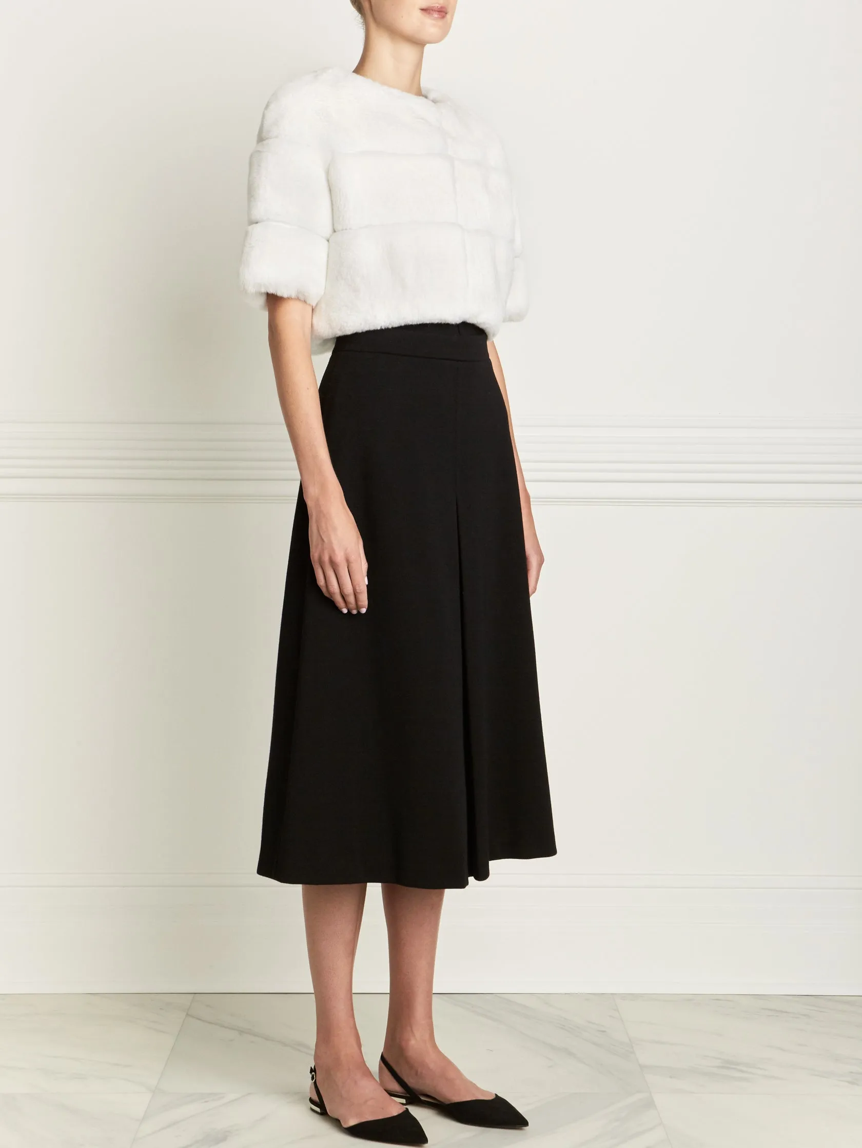 The Bridal Collection - The Elsie Rex Rabbit Cropped Jacket in White