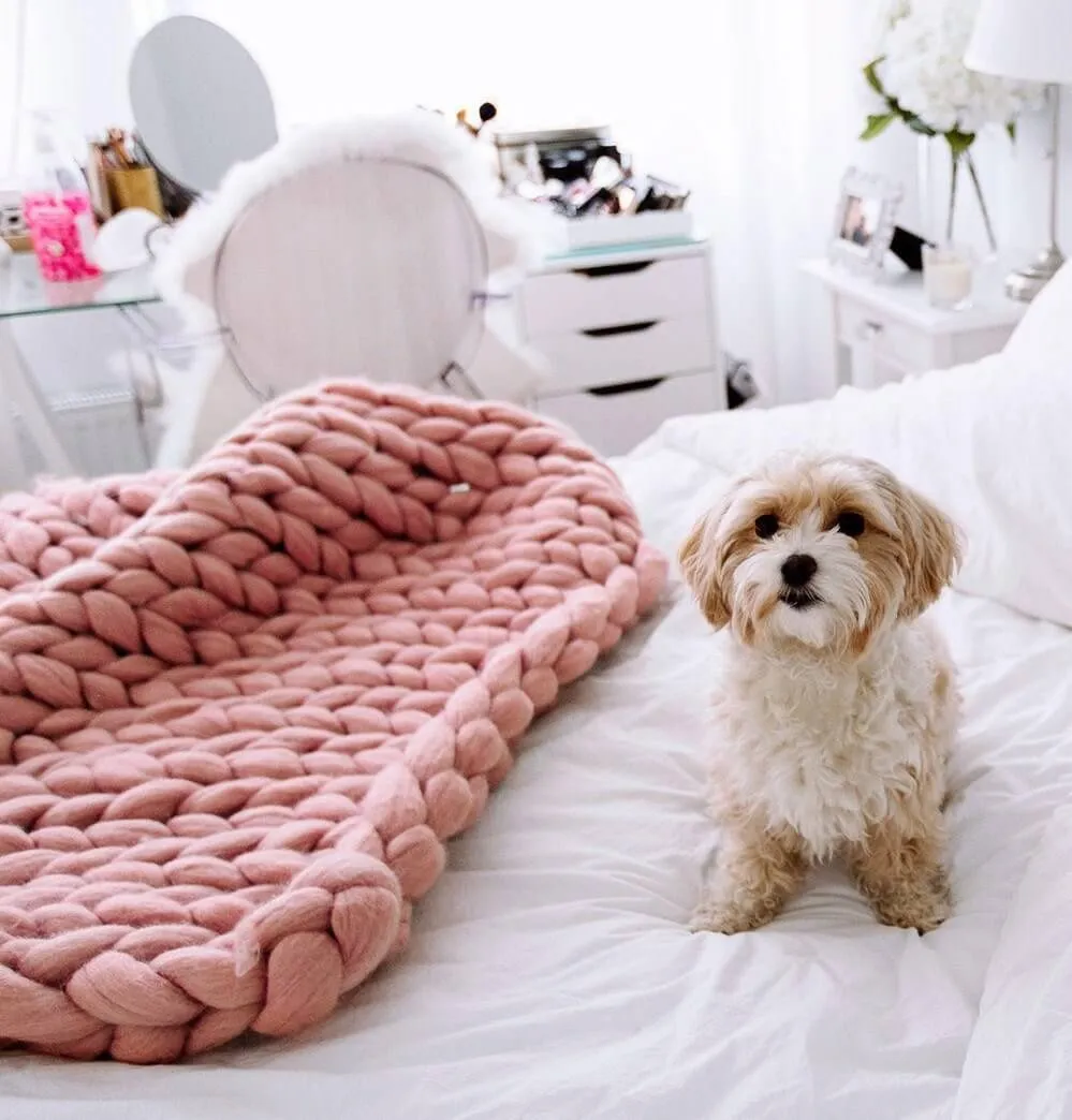 Thick Line Sofa Knitted Blanket