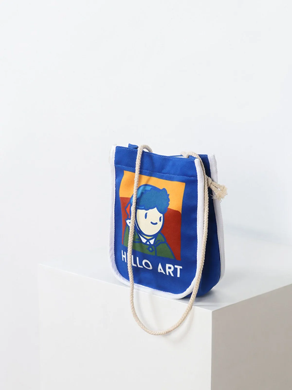 Van Gogh Cartoon Printed Crossbody Bag