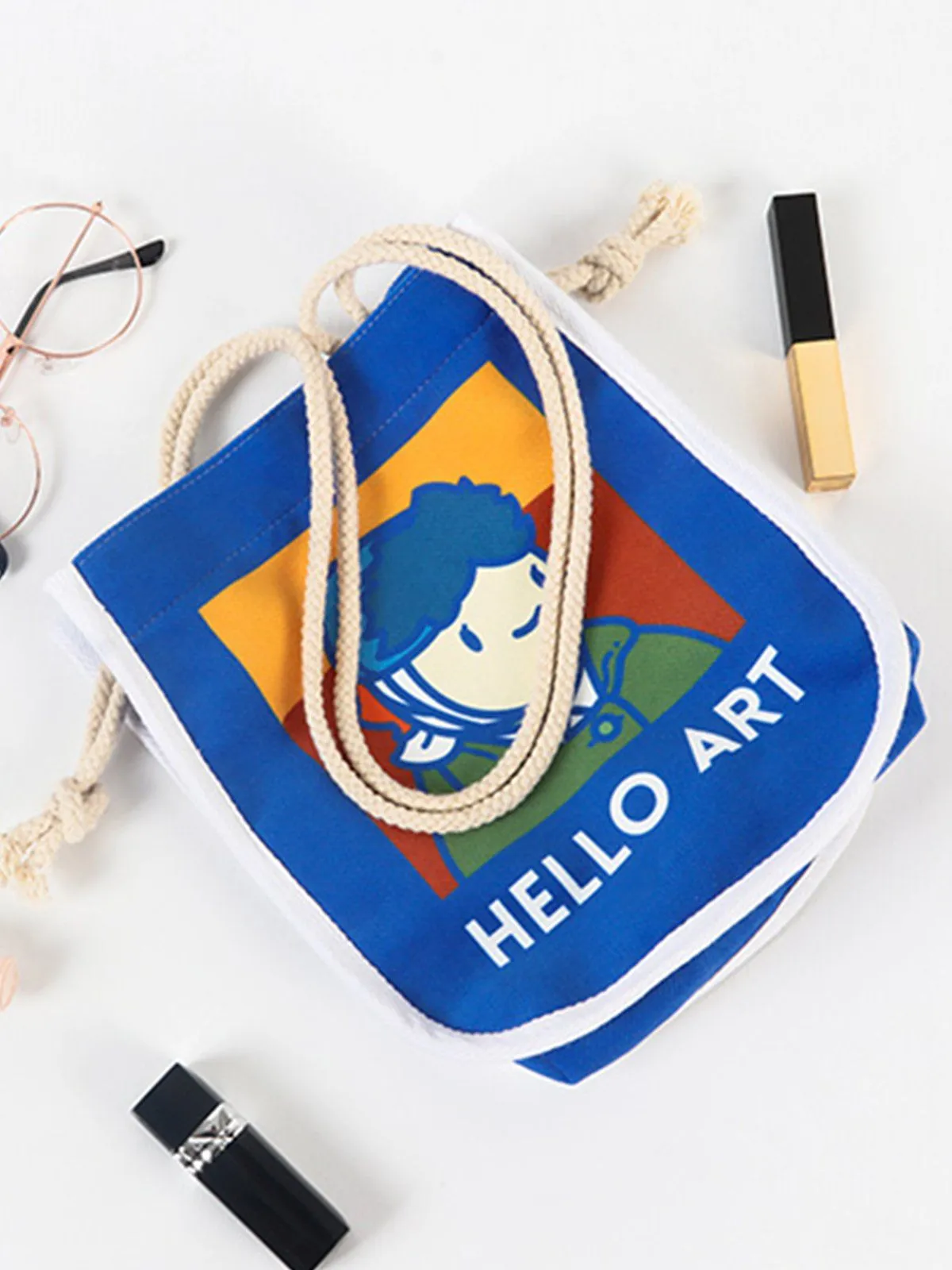 Van Gogh Cartoon Printed Crossbody Bag