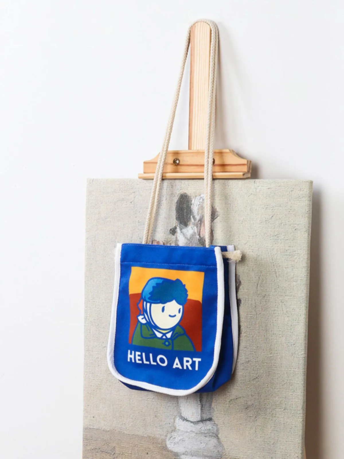 Van Gogh Cartoon Printed Crossbody Bag