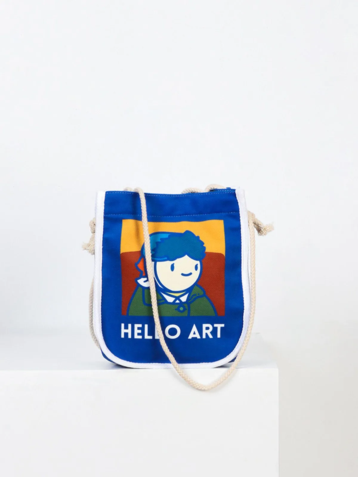 Van Gogh Cartoon Printed Crossbody Bag