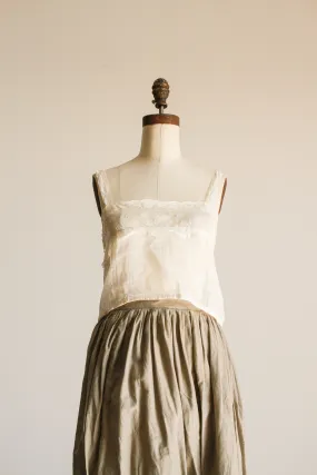 Victorian White Windowpane Cotton Camisole