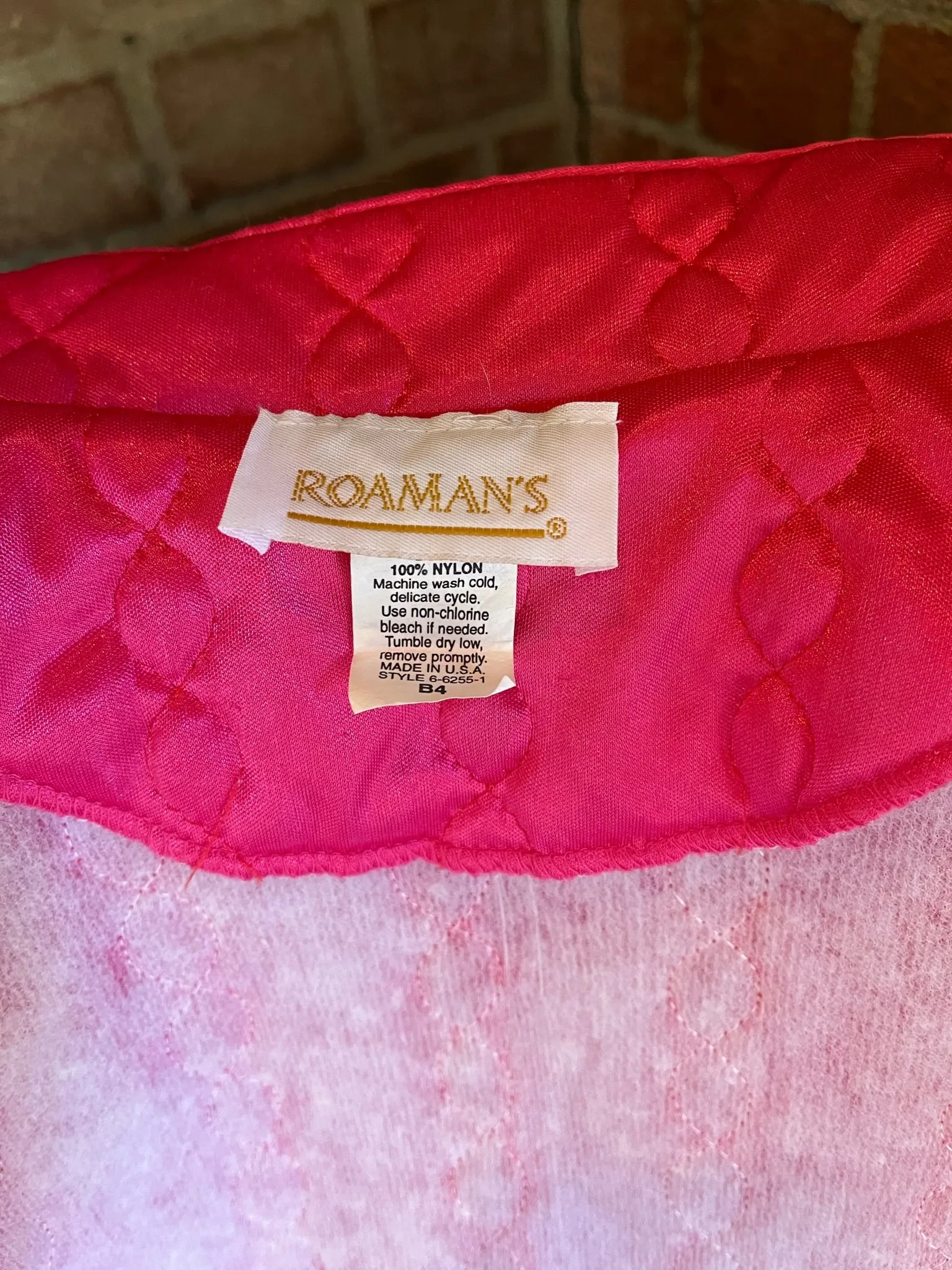Vintage Hot Pink Quilted Bed Jacket