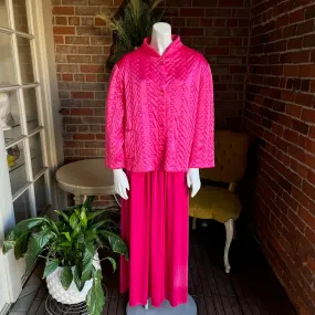 Vintage Hot Pink Quilted Bed Jacket