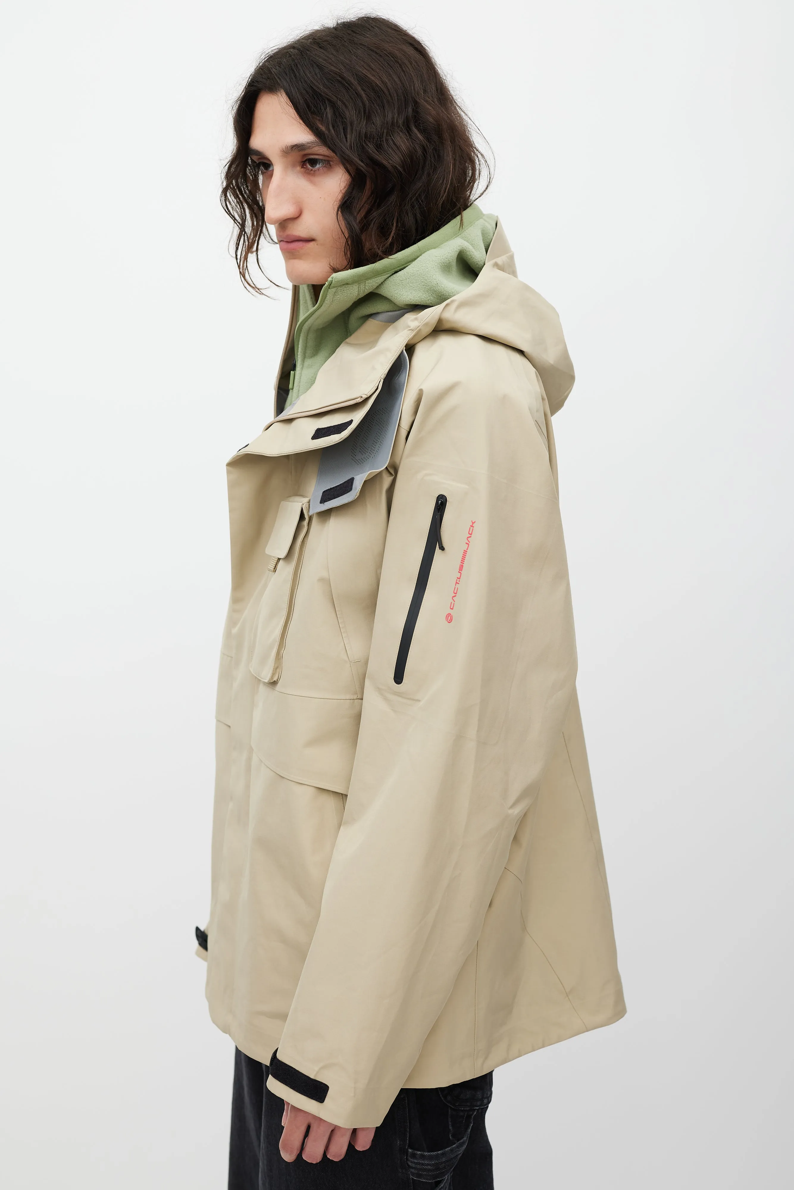 X Nike Beige & Green Goretex Jacket