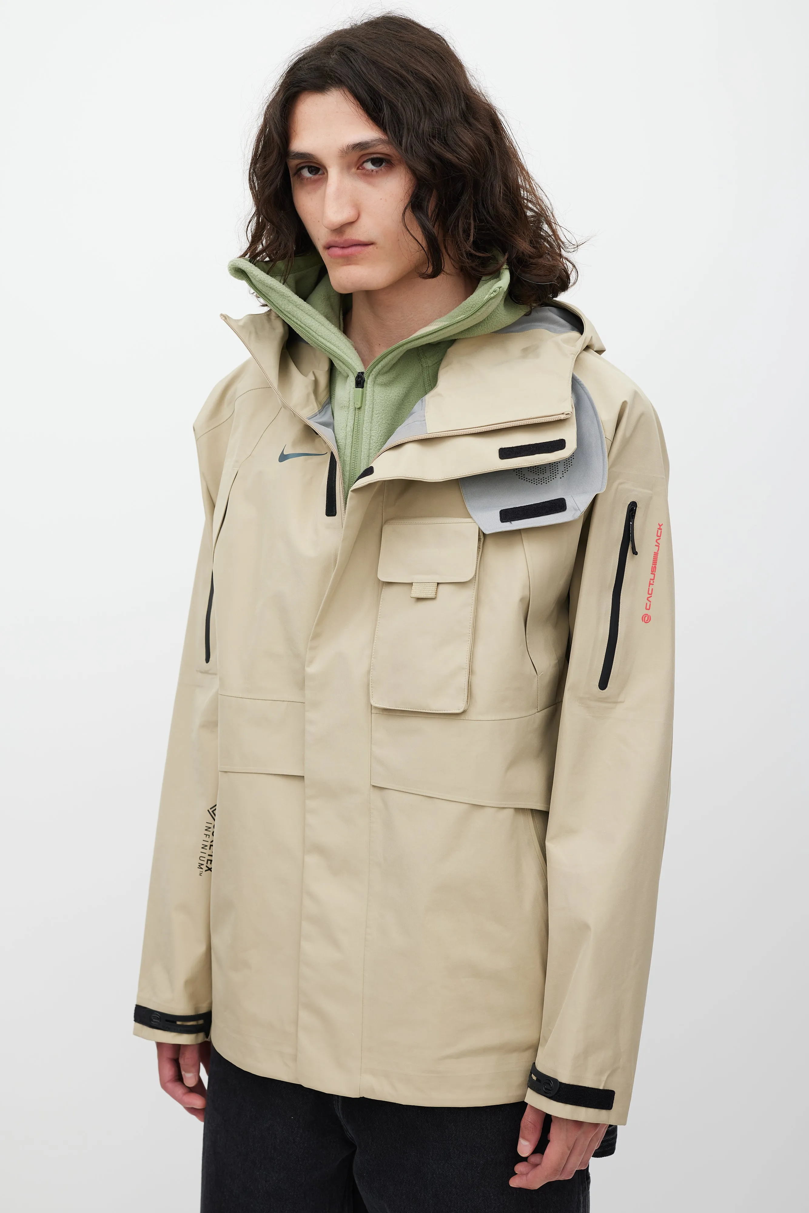 X Nike Beige & Green Goretex Jacket