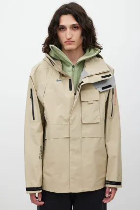 X Nike Beige & Green Goretex Jacket