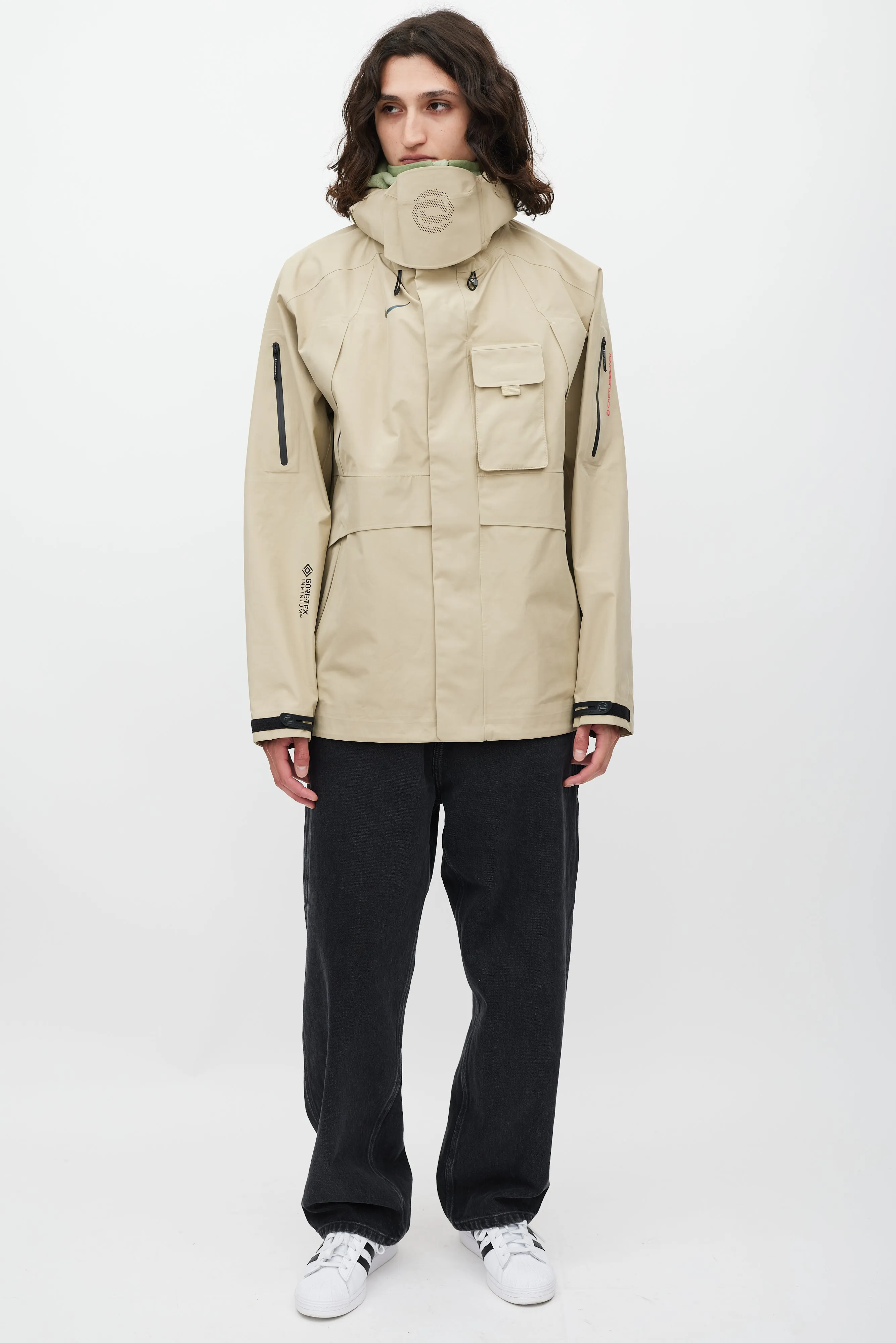 X Nike Beige & Green Goretex Jacket