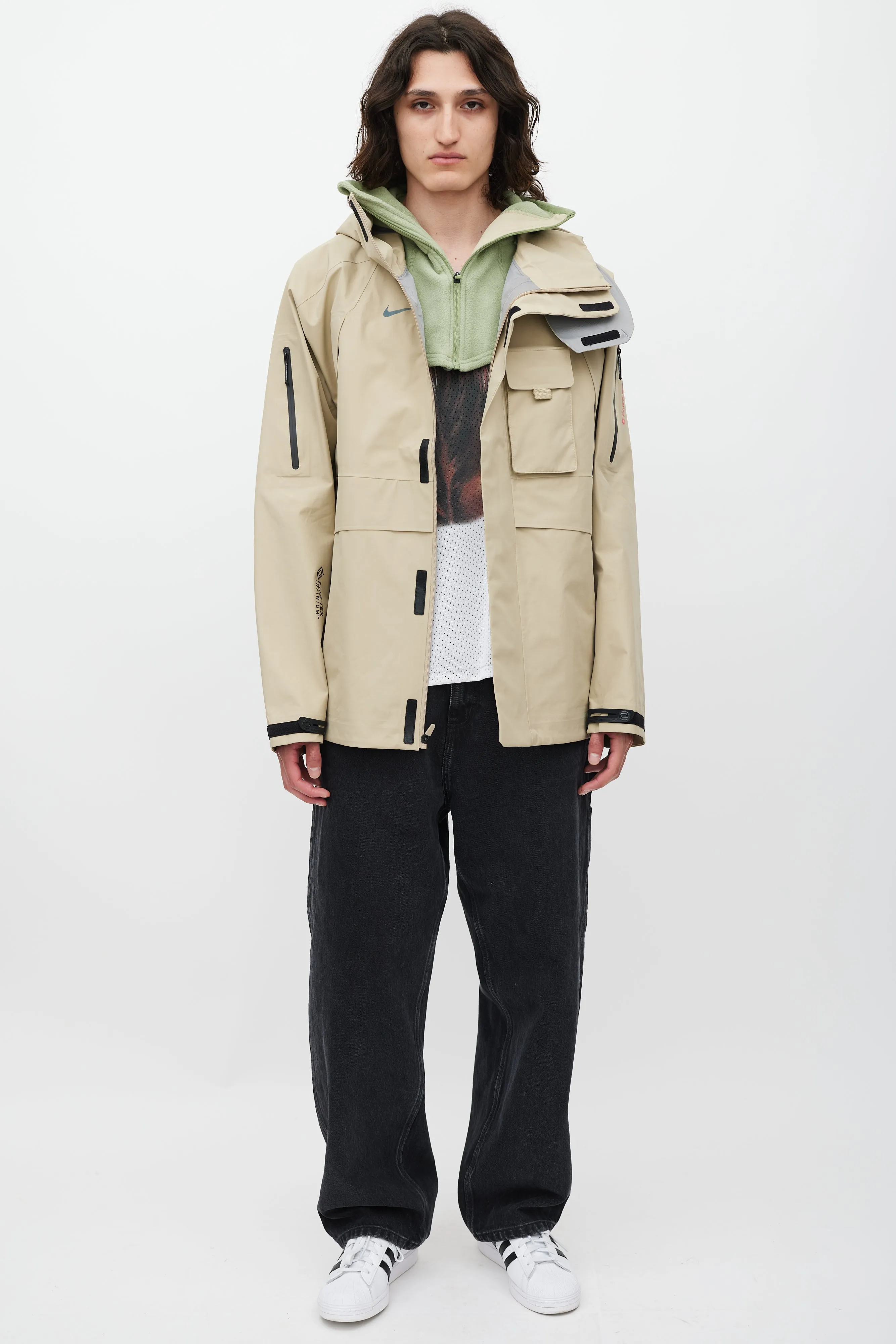 X Nike Beige & Green Goretex Jacket